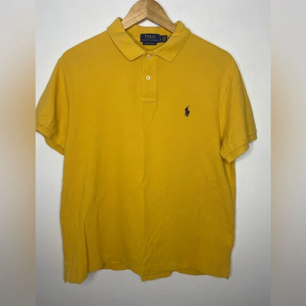 Ralph Lauren Mustard Polo Shirt Size Large Preppy Classic